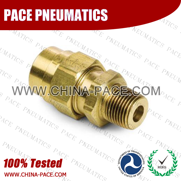 Male Straight, Air Brake DOT Compression Fittings For Rubber Hose, DOT Air brake Hose ends,  D.O.T. AIR BRAKE REUSABLE FITTINGS, DOT Brass Fittings, Air Brake Fittings for Rubber Tubing, Pneumatic Fittings, Brass Air Fittings